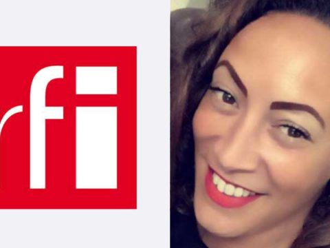 Logo RFI et portrait de Juliette Fiévet