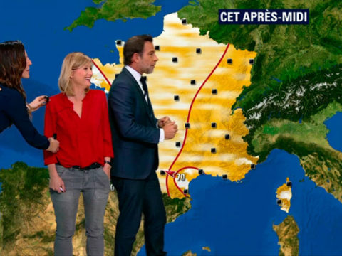 Daniela Prépéliuc, Kariend ee Ménonville et Ronald Guintrange à la présentation de la météo