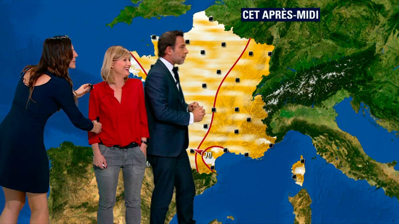 Daniela Prépéliuc, Kariend ee Ménonville et Ronald Guintrange à la présentation de la météo