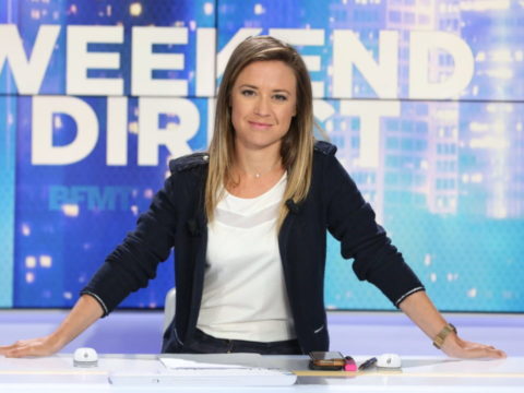 Céline Pitelet sur le plateau de Week-end Direct ©Abaca Presse/BFMTV